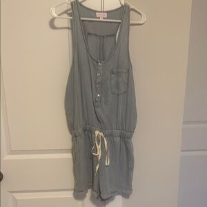 Pink Lily Light Blue Sleeveless Romper